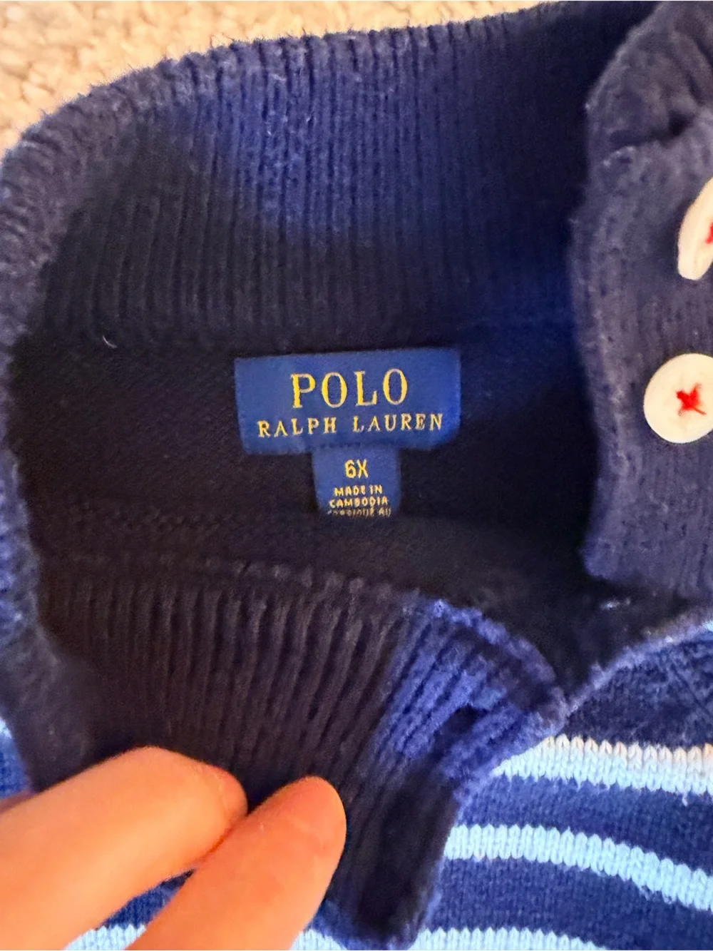 Ralph Lauren Navy & White Striped Girls Skirt and Sweater Set